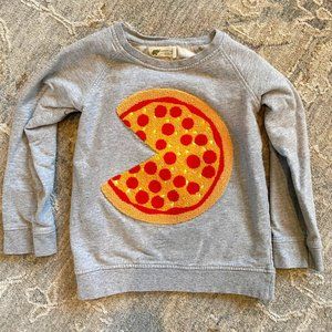 Monica + Andy 5T pizza embroidered crewneck sweatshirt